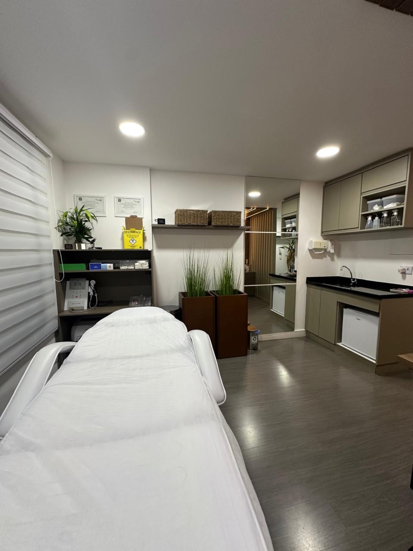 Sala de procedimentos da clínica